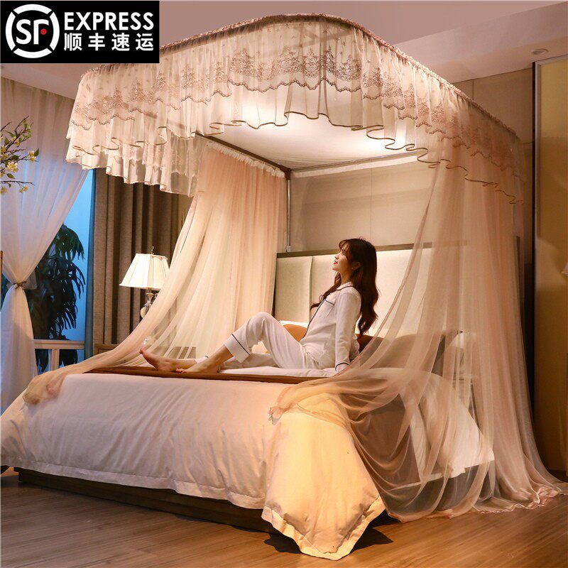 Palace 2022 New Rail Mosquito Nets Princess Wind Home Dust U Type Bracket Track Advanced Encryption Summer