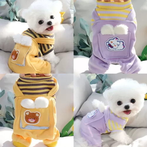 2023 Новая собачья одежда, четыре -футбольная одежда, осенний и зимний костюм для домашних животных Тедди Бибел Белит Лето маленькая собака