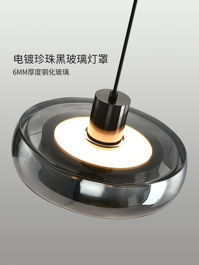 餐厅吊灯现代简约意式轻奢高级感2025新一字长条岛台餐桌玻璃吊灯