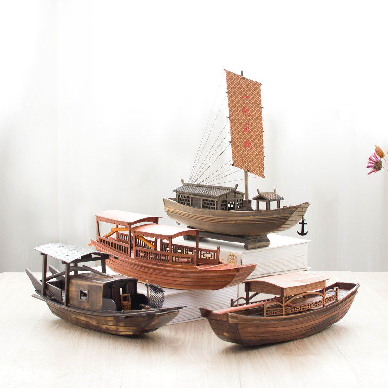 Woody making a sails smooth adult living room Artisanal Birthday Small Boat Model Wooden Mini-Boat Pendulum small model