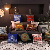 Retro Nostalgia Bohemian Pothemia Holding Pillow Living-room Sofa Waist Pillow Short Plush National Wind Bedroom Bedside Decoration Leaning Back