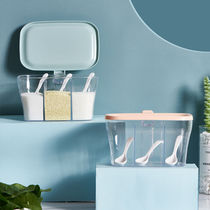 Household combination plastic multi-grid moisture-proof hotel kitchen integrated ice powder condiment bottle box seasoning box