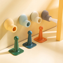 Household silicone anti-collision door stopper without punching bathroom silent wall suction door stopper creative round head shoe door stopper