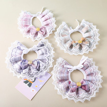 Pet Saliva scarves Princess Winds Cute Neck Accessories for Chinese New Year scarf Puppy Cat Lace Surround neck decorations Kitty Purse