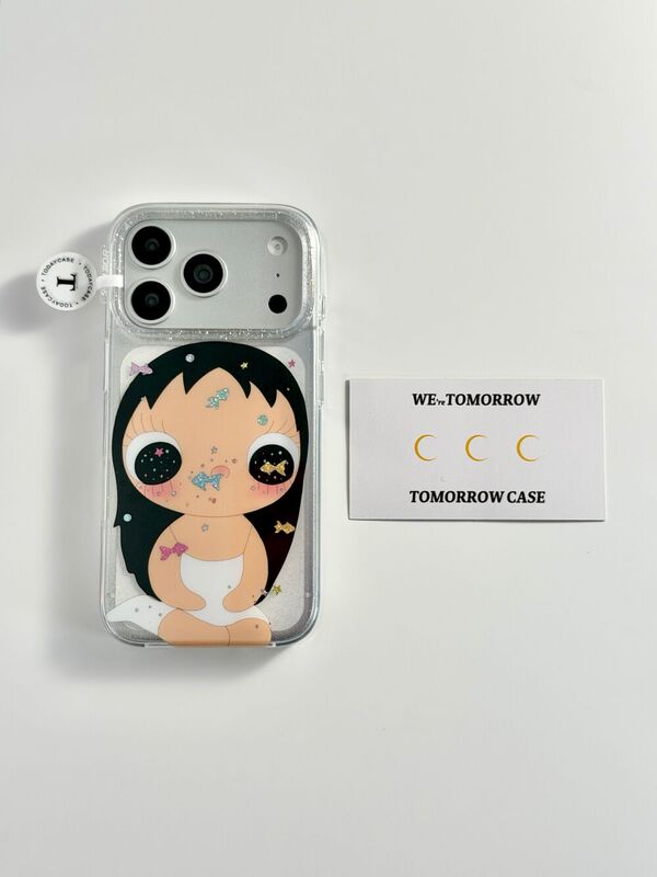 Cute Goldfish Shell Case Suitable for Apple 17 Pro Max Transparent iPhone 16 Premium 15 Glitter Phone Case