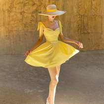 XIAOLI sailor moon plaid suspender v-neck short dress 2021 spring new womens a-line skirt summer