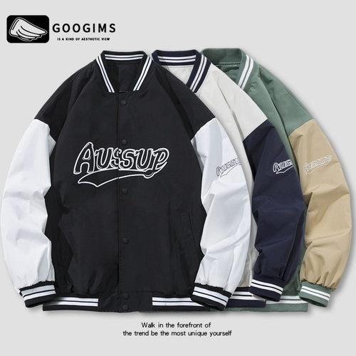 Бейсбольная форма, мужская осенняя куртка для влюбленных, с вышивкой