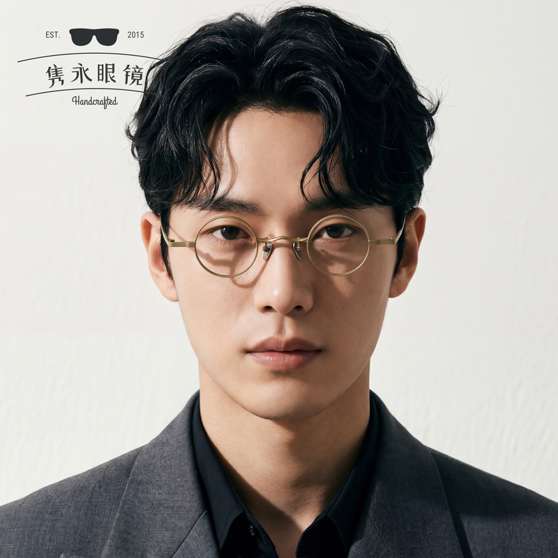 Timeless Glasses, Japanese Designer Style Rg1018, Niche Round Frame, Pure Titanium Prescription Eyeglass Frame, Small Face, High Frame