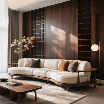 North american black walnut solid wood sofa