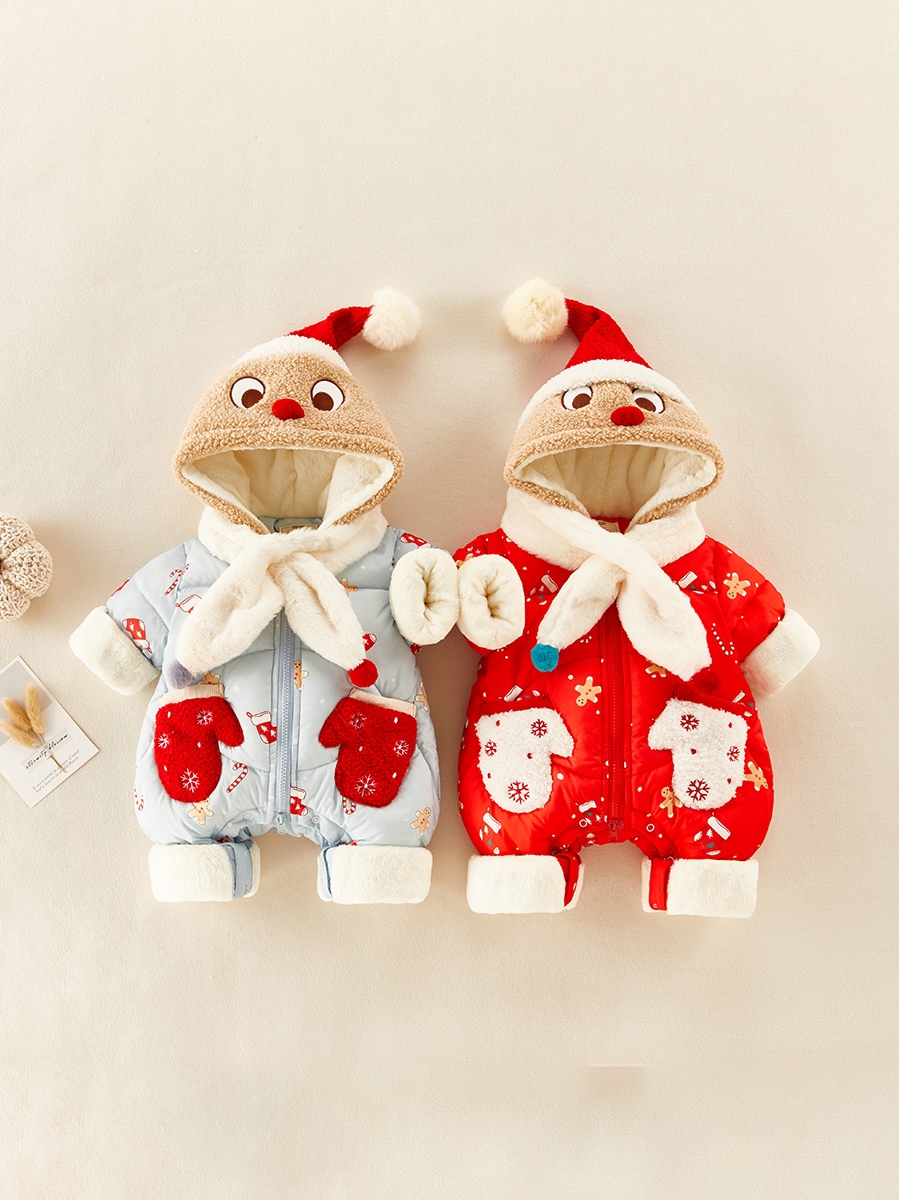 Baby New Year's eve clothing Festive winter clothing thickened 100-day Haiyi Newborn full moon New Year's New Year's Year-old clothes Winter
