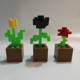 Mc Minecraft Game Merchandise Tulip Rose Creative Desktop Decoration Pixel Plant Arrangement