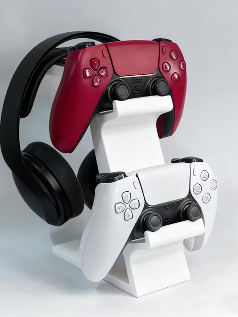 Three-In-One Ps5/4 Xbox Switch Dual-Layer Controller and Headphone Desktop Storage Stand
