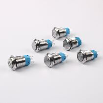 Metal button switch 16mm self - reset self - lock LED high - level head power standard circular lamp waterproof button fast