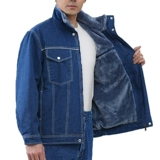 Зимняя утепленная куртка для работы, джинсовый хлопковый пуховик, износостойкое демисезонное термобелье