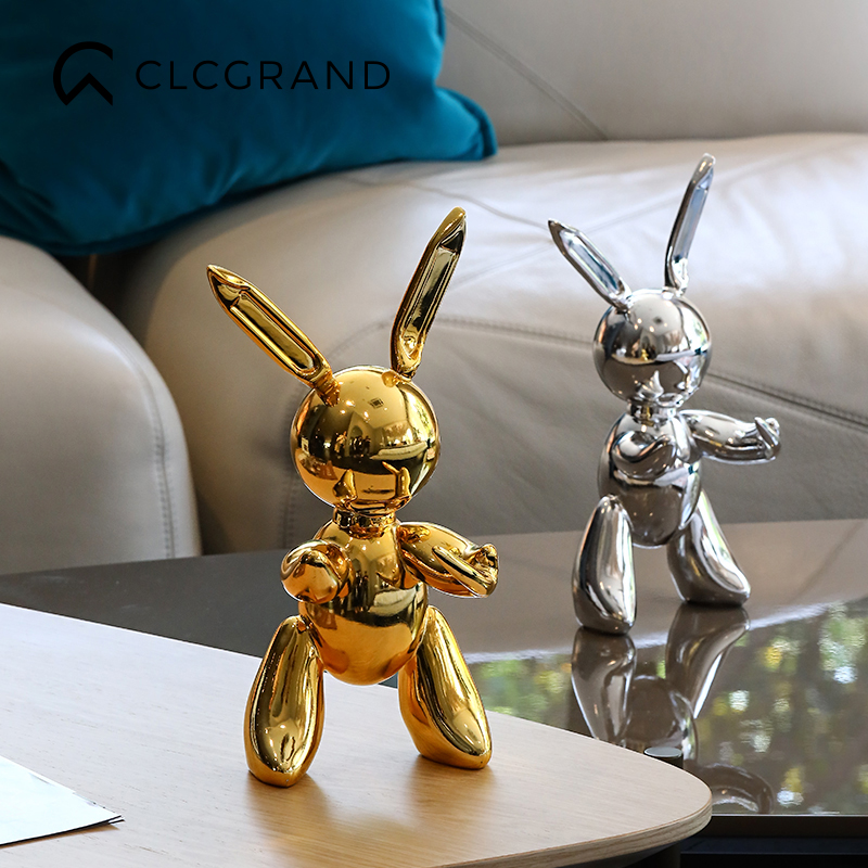 Creative modern art bunny ornament home designer living room electroplated decoration girls' day gift light luxury
