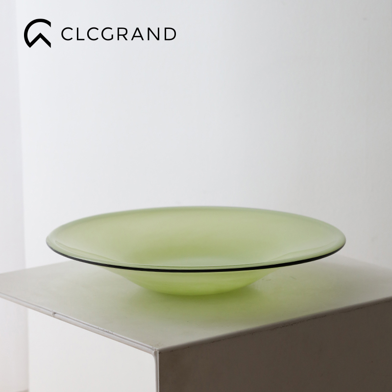High-End Glazed Snack and Dried Fruit Display Plate, High-End Home Furnishings, Coffee Table Fruit Plate, Chinese-Style Large Pastry Plate