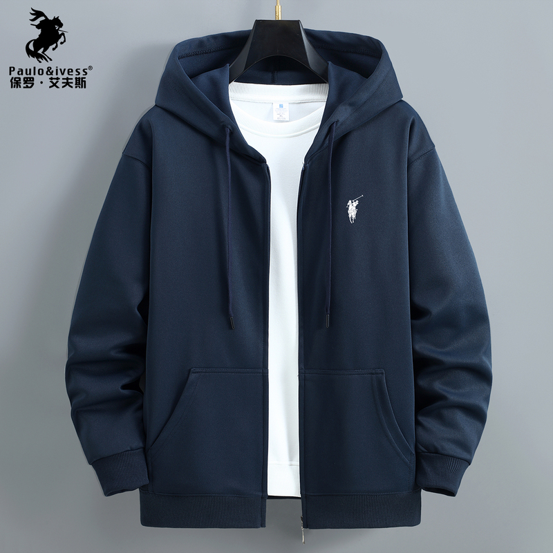 Paul Printed Cardigan Sweatshirt Men's Hooded Zipper 2025 Autumn and Winter New Fleece Casual Hoodie Spring and Autumn Jacket