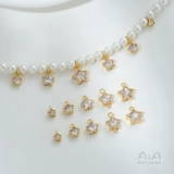 Сохраняющий цвет 14-каратный позолоченный циркон, маленькая подвеска в форме звезды, кружевной двойной кулон с пятиконечной звездой, ожерелье в виде руки, кулон своими руками