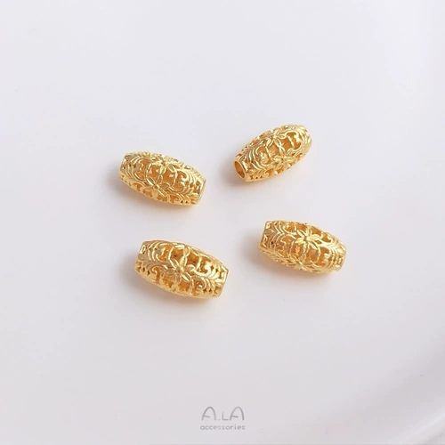 Alaqiang сохраняющий цвет песочно-золотой кулон полые резные бусины с благословением характер фонарь цветочный шар DIY ожерелье ручной работы аксессуары