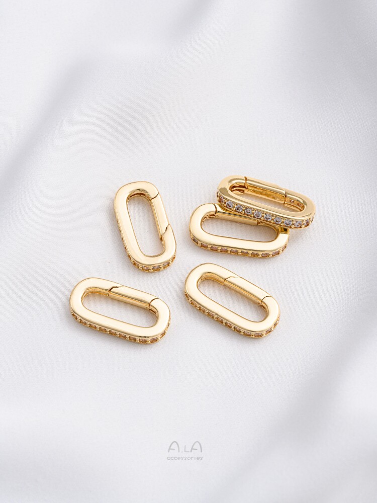 COLOR-RETAINING UNIVERSAL BUCKLE 14K GOLD-FILLED ROUND OVAL SPRING BUCKLE HAND-MADE DIY PEARL CHAIN LOBSTER BUCKLE ACCESSORIES