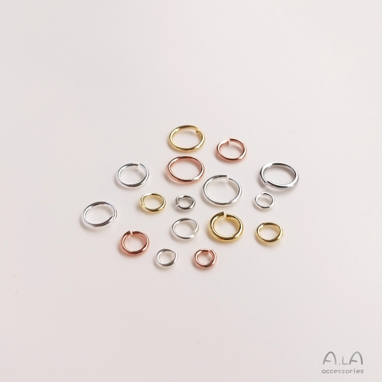 50 Pieces Diameter 3mm Diameter 4mm Diameter 5mm Copper 18K Gold Plated Circle Polished Broken Ring display picture 7