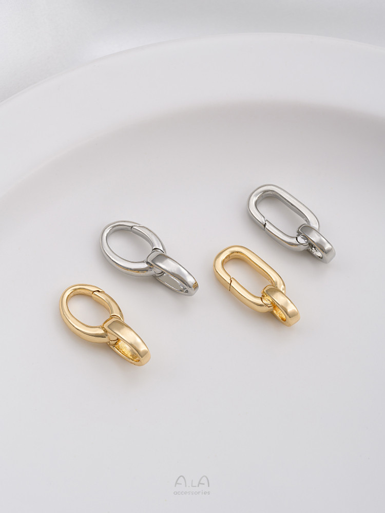 14K GOLD-FILLED COLOR-RETAINING LONG O CHAIN LOBSTER BUCKLE OVAL FIGURE 8 SPRING BUCKLE DIY CHAIN NECKLACE CONNECTION CLOSURE CLASP