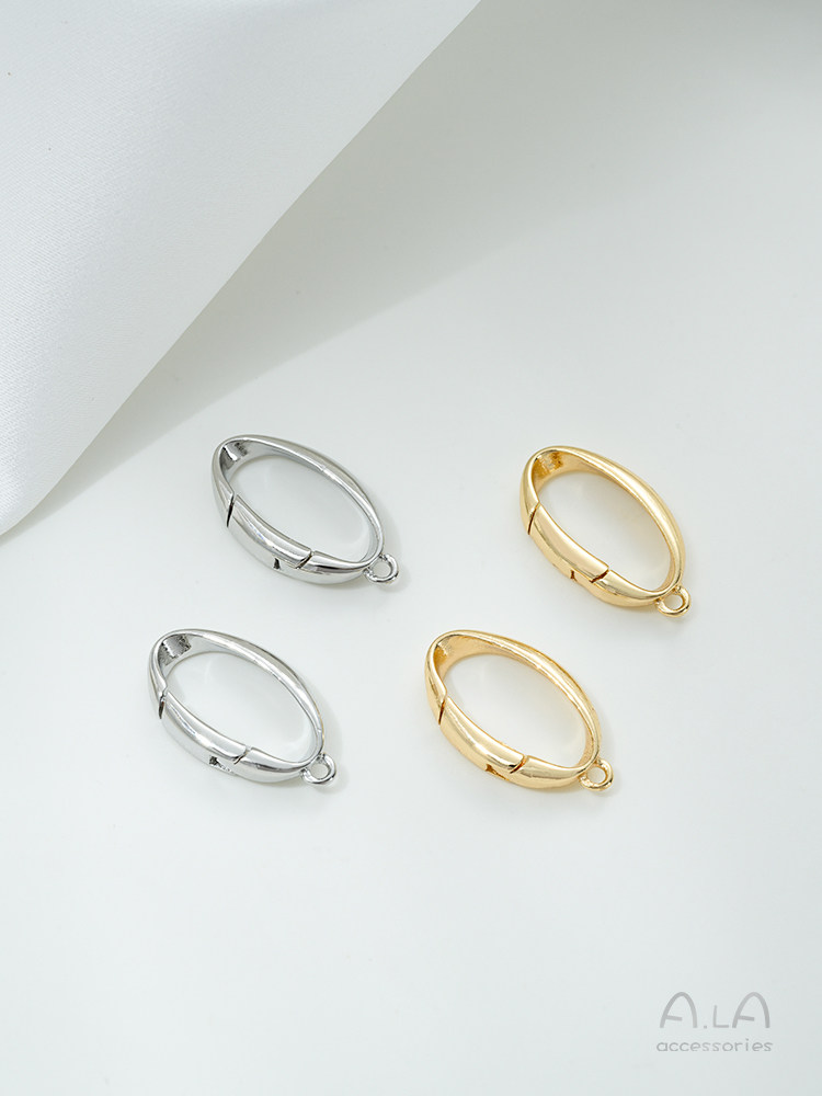 14K GOLD-FILLED COLOR-RETAINING OVAL LOBSTER BUCKLE SPECIAL-SHAPED SPRING BUCKLE HANDMADE BRACELET NECKLACE CONNECTING BUCKLE JEWELRY BUCKLE ACCESSORIES