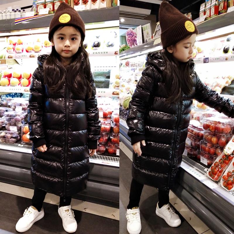 British next sara new children's down jacket girls boys over the knee long section Children's coat