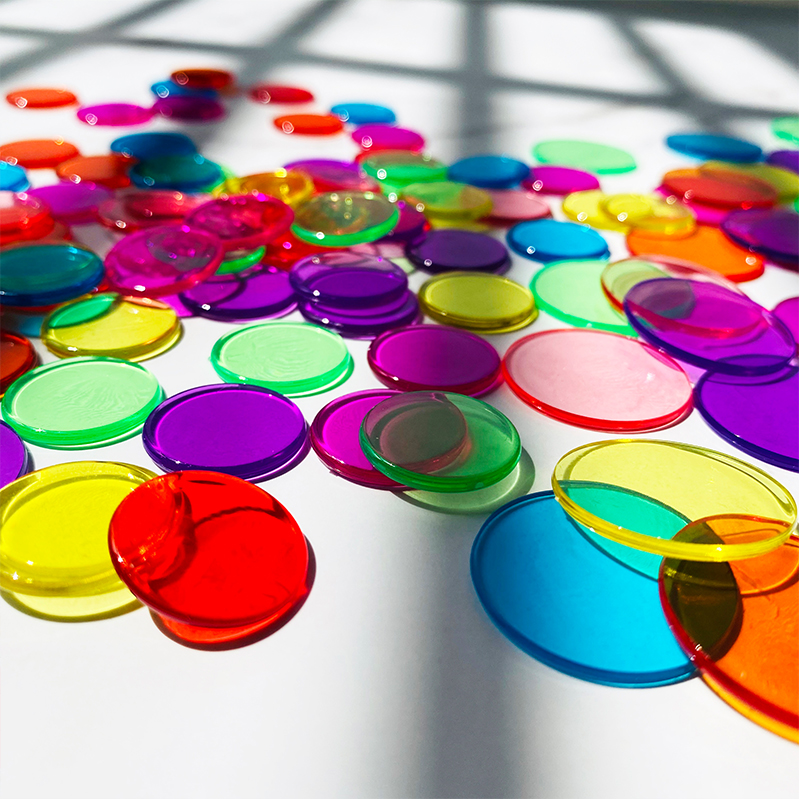 Colorful small disc color transparent disc math enlightenment teaching aids counting piece English alphabet cognitive early education toys