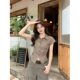 Summer plaid POLO collar ເສື້ອຍືດແຂນສັ້ນສໍາລັບແມ່ຍິງ