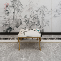 Birch world new Chinese style bed end stool modern minimalist entrance stool fabric shoe changing stool door stool light luxury low stool small square stool