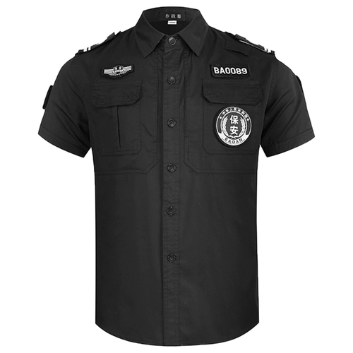 Летний черный осенний комплект для работы, летняя одежда, униформа, короткий рукав