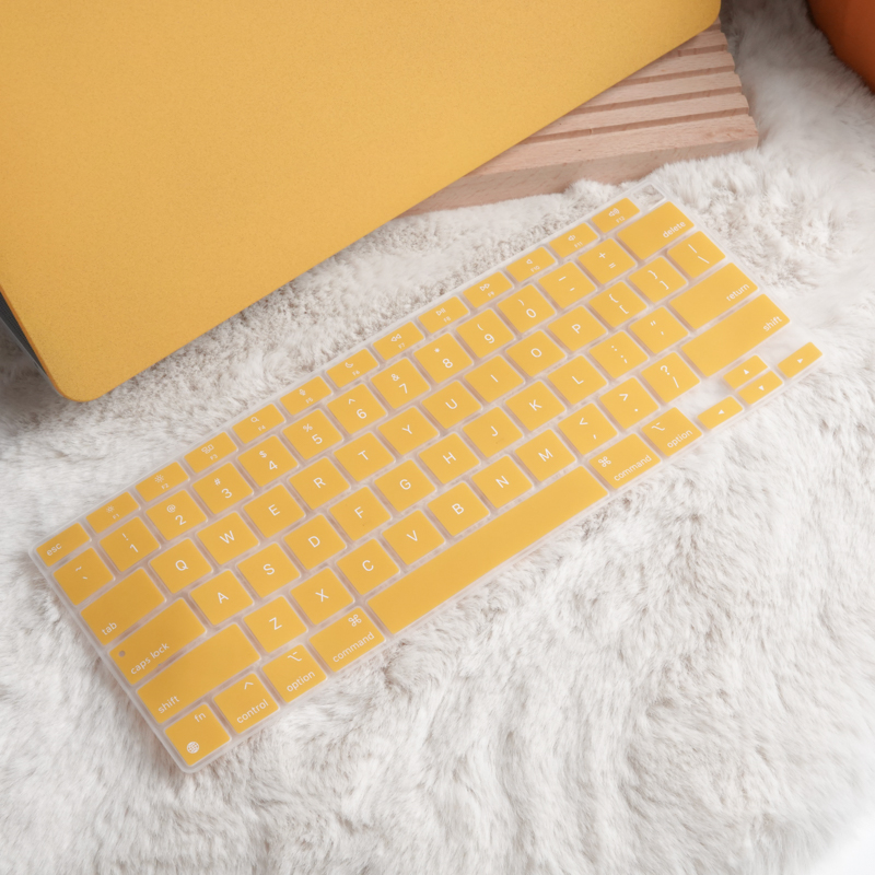 Love Ma warm heart yellow keyboard film macpro14 protection shell mac16 inch computer protection shell macAir13 M1 13 shell