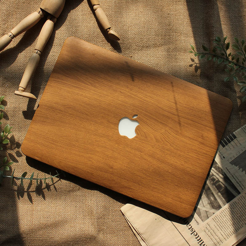 Wood Grain Pu Leather Macpro13 Protective Case 16inch Laptop Mac13.3 Protective Case Air 13inch