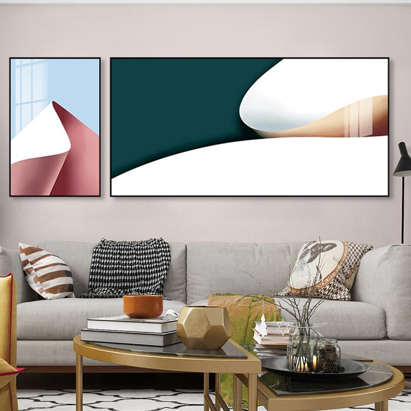 Living Room Decoration Painting Creativity Two Couplets Modern Minimalist Sofa Background Wall Hanging Painting Bedroom Dining Room Wall Painting Fresco-Taobao