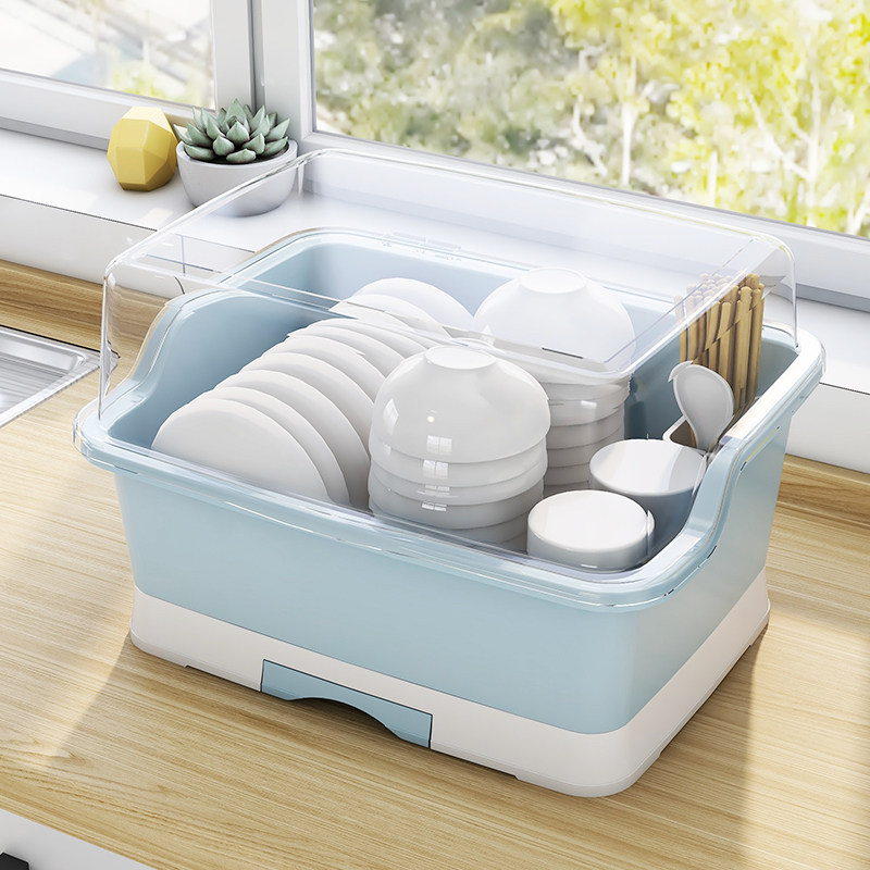 Dish collection layer bowl chopstick asphalt box with lid dishwasher kitchen products household large collection box
