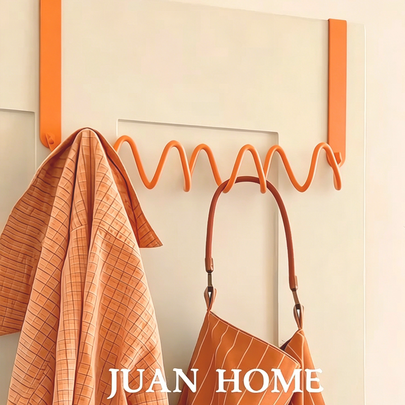 ins Wave-Shaped Over-The-Door Hooks for Wall-Mounted Installation, Creative Dopamine-Style Entryway Coat Hooks, Clothes Storage Hangers ins Wave-Shaped Over-The-Door Hooks for Wall-Mounted Installation, Creative Dopamine-Style Entryway Coat Hooks, Clothes Storage Hangers