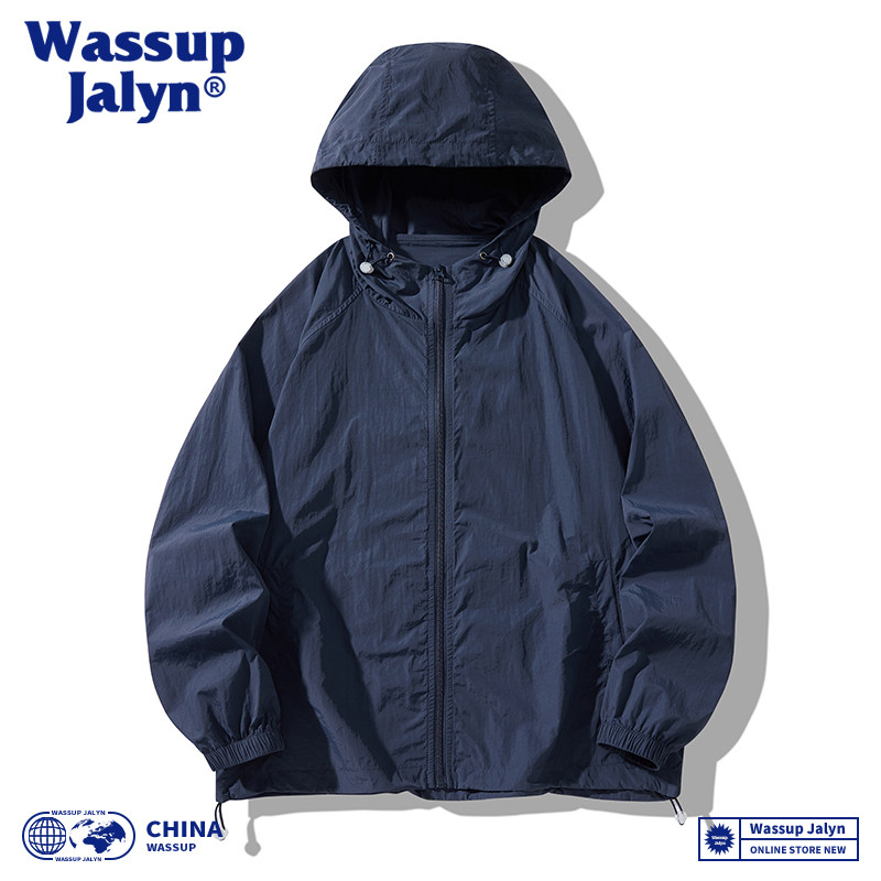 Солнцезащитная куртка WASSUP JALYN из ледяного шелка для мужчин и женщин, лето 2025, новая легкая повседневная свободная солнцезащитная одежда