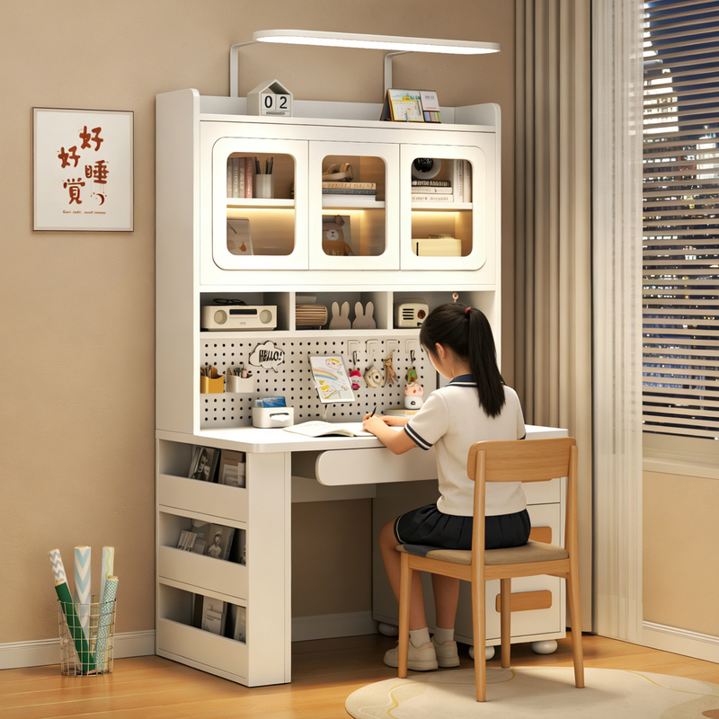 Desk and Bookshelf Integrated Children's Study Computer Desk Home Bedside Desk with Bookcase for Junior High School Students Writing Desk Desk and Bookshelf Integrated Children's Study Computer Desk Home Bedside Desk with Bookcase for Junior High School Students Writing Desk