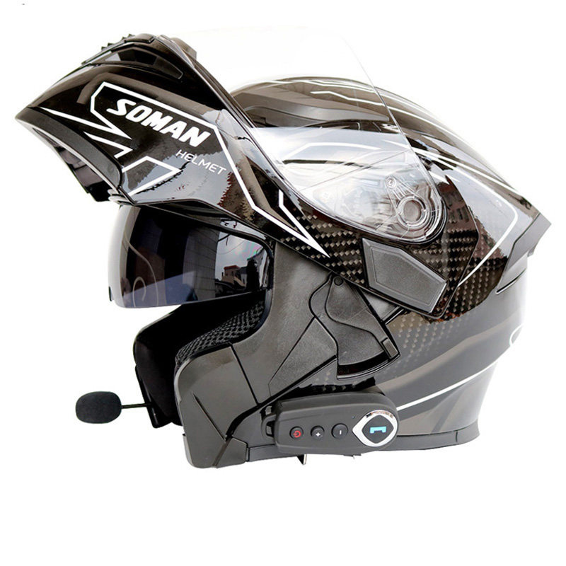 Motorcycle Full-Face Helmet for Men and Women with Built-In Bluetooth Headset, Integrated Motorcycle Riding Helmet, Gray, Suitable for All Seasons, 3C Certified Motorcycle Full-Face Helmet for Men and Women with Built-In Bluetooth Headset, Integrated Motorcycle Riding Helmet, Gray, Suitable for All Seasons, 3C Certified