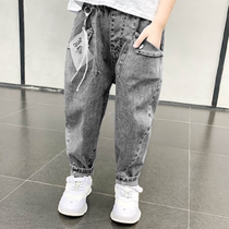 Boys pants spring and autumn models 2022 new spring clothes foreign style childrens jeans harem trousers baby daddy pants tide