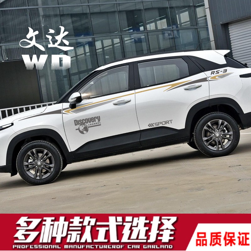 Suitable for Baojun RS-3 car stickers pull flower personality waist line modification stickers Body color strip RS-3 decorative decals