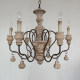 Classical American Country Retro Pastoral Candlestick Chandelier Solid Wood Candle French Living Room Dining Room Bedroom Old Lamps