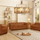 American Country-Style Wood Art Retro Chandelier with Carved Antique Candles for Living Room, Dining Room, Bedroom, Balcony, Study, and Corridor Lighting