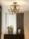 Rh American-Style Wine Cabinet Retro Solid Wood Candle Bay Window Small Chandelier Balcony Bedroom Dining Room Lamp Display Cabinet Lamp Ceiling Lamp
