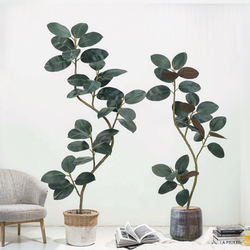 Artificial Green Plant Black Rubber Tree Indoor Living Room Large Potted Plant High-End Light Luxury Simulated Fake Tree Plant Decoration