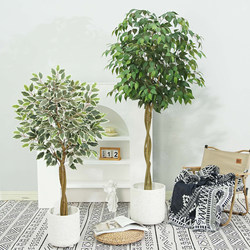 Simulated Money High-End Green Plant Banyan Tree Chinese-Style Bionic Plant Indoor Landscaping Fake Floral Art Floor-Standing Decorative Ornaments