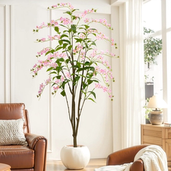 Simulated Green Plant Hanging Jasmine Flower Indoor Large Artificial Green Plant Artificial Flower Tree Ornament Floor-Standing Decorative Potted Plant