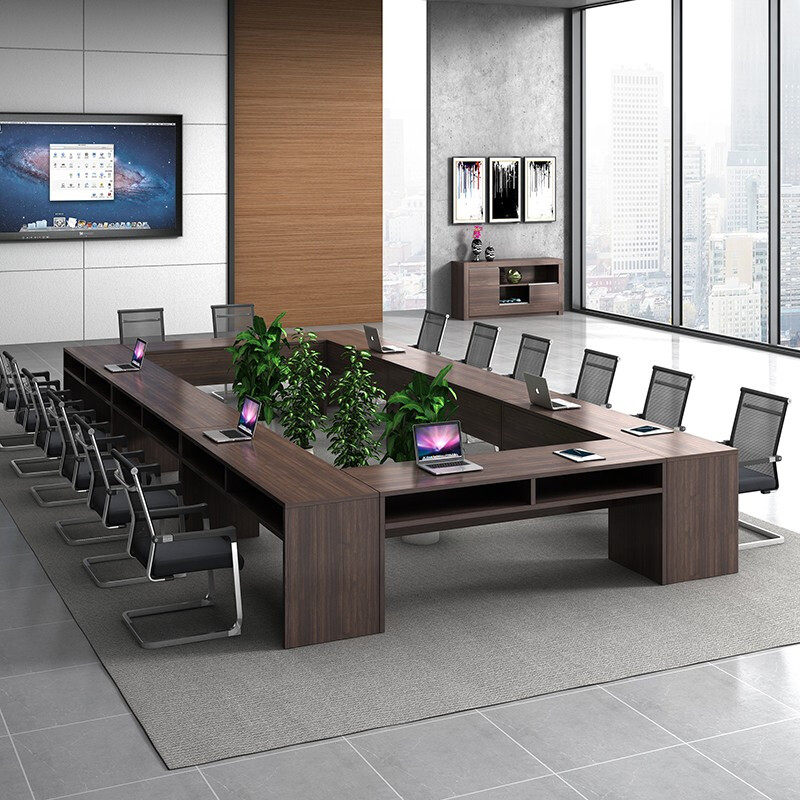 Office furniture staff training table double long strip conference training table company study desk chair podium