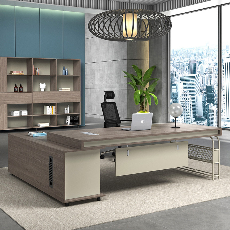 Industrial style executive desk boss table president table simple manager table supervisor table board single desk chair combination